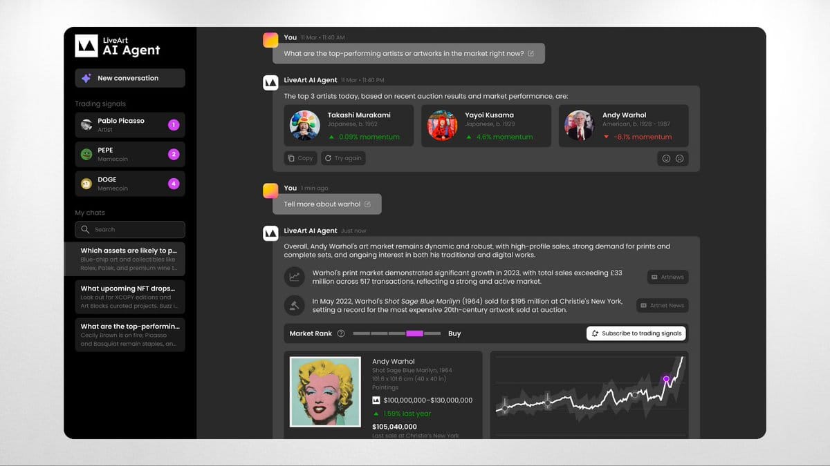 LiveArt AI Agent: The #1 AI Model in the Art Market Is Here—And It’s Free